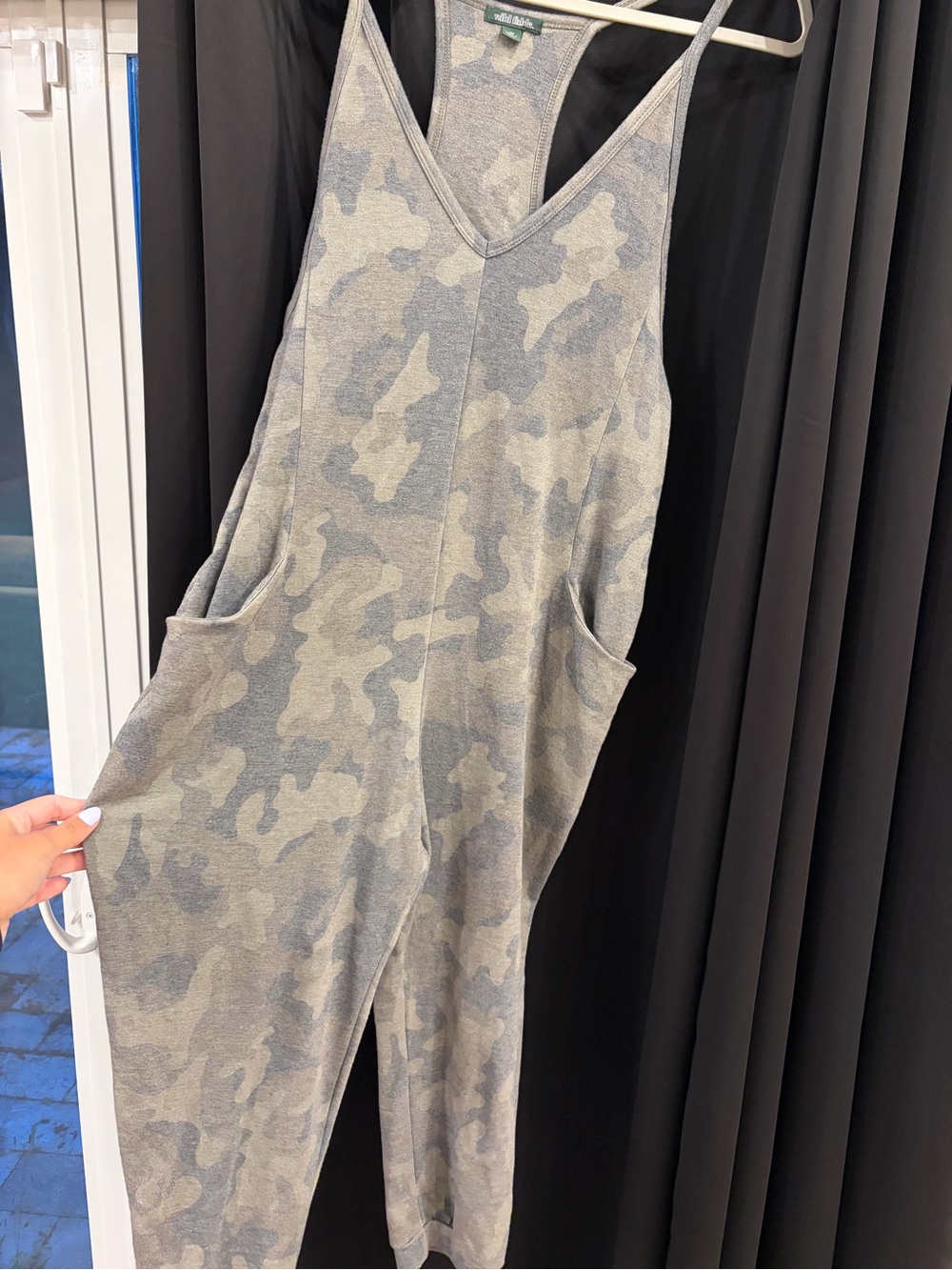 Wild Fable Gray Camo Sleeveless Jogger Jumpsuit XS | Racerback Pocket One Piece